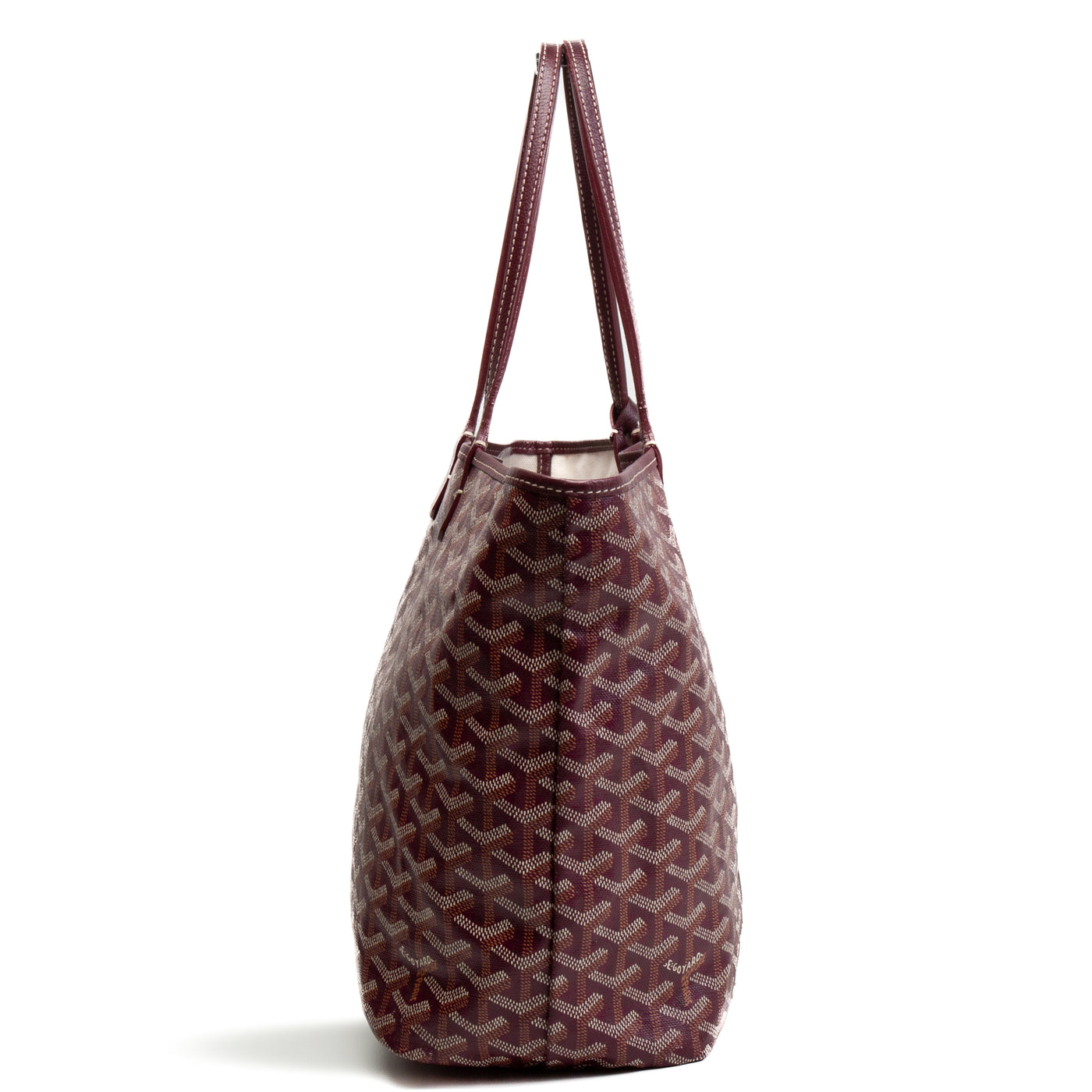 GOYARD Goyardine St. Louis PM Tote w/ pouch -Burgundy OUTLET FINAL SALE