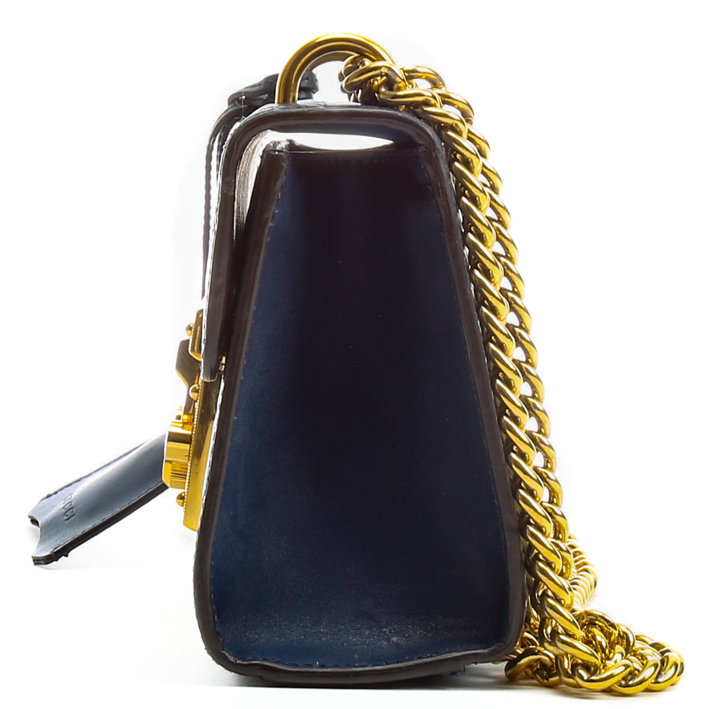 GUCCI Guccissima Small Padlock Shoulder Bag - Navy OUTLET FINAL SALE