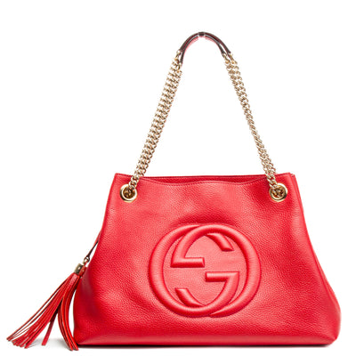 GUCCI Soho Chain Tote - Red