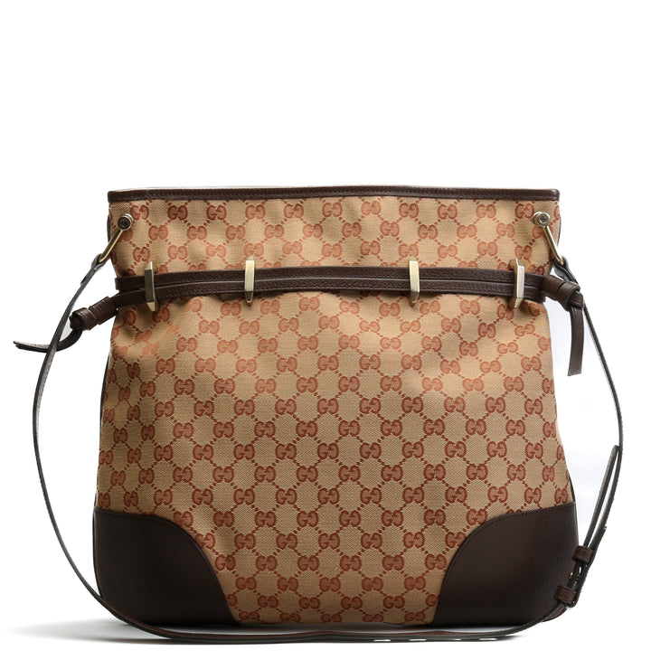 GUCCI GG Canvas Large Horsebit 1955 Messenger - Brown