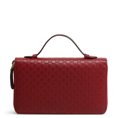 GUCCI Microguccissima Zip Around Top Handle Travel Wallet - Burgundy - OUTLET FINAL SALE