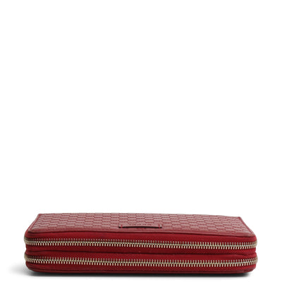 GUCCI Microguccissima Zip Around Top Handle Travel Wallet - Burgundy - OUTLET FINAL SALE