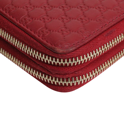 GUCCI Microguccissima Zip Around Top Handle Travel Wallet - Burgundy - OUTLET FINAL SALE