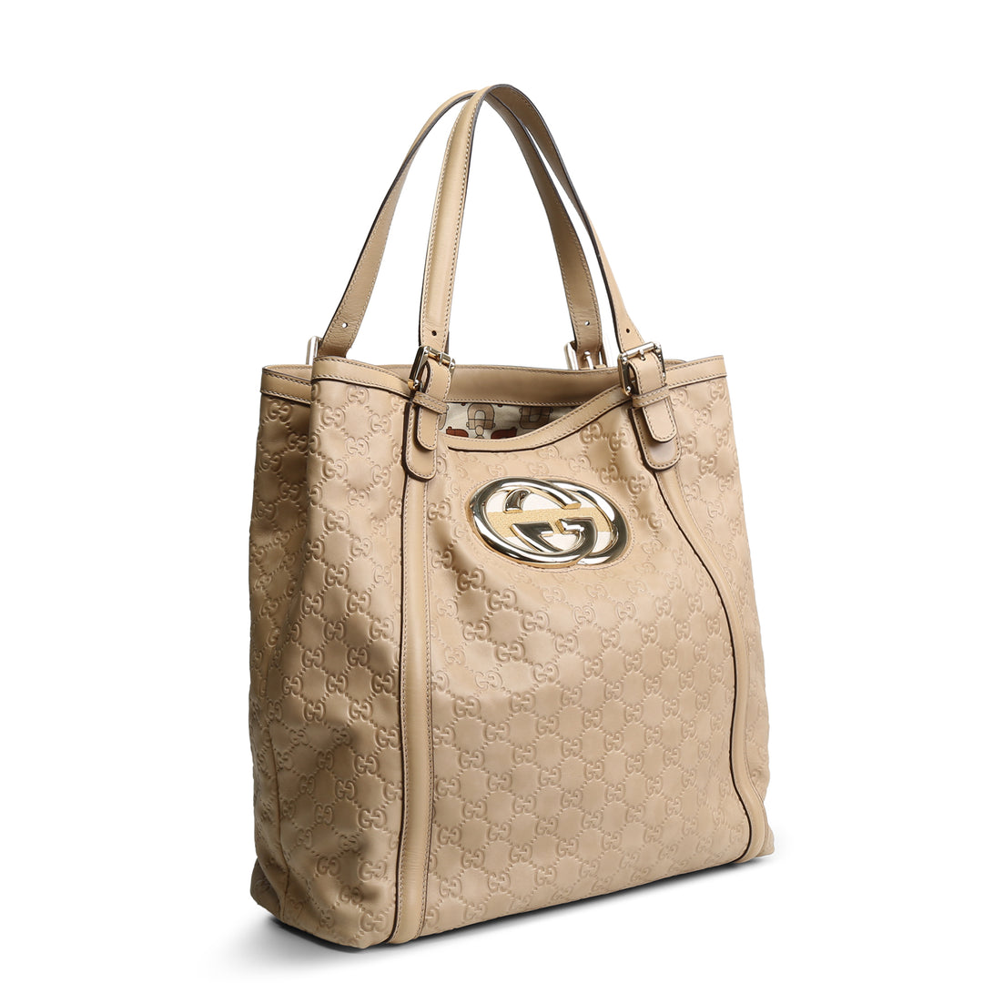 GUCCI Britt Large Tote - Beige