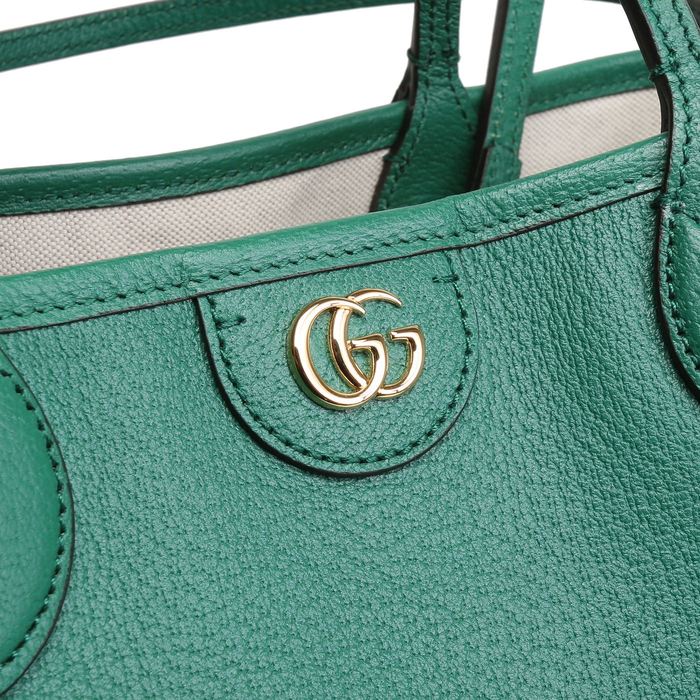 GUCCI Ophidia Leather Medium Tote Bag- Green