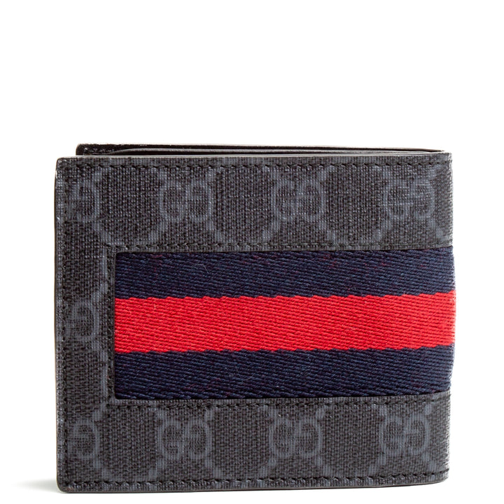 GUCCI GG Supreme Web BiFold Wallet - Black