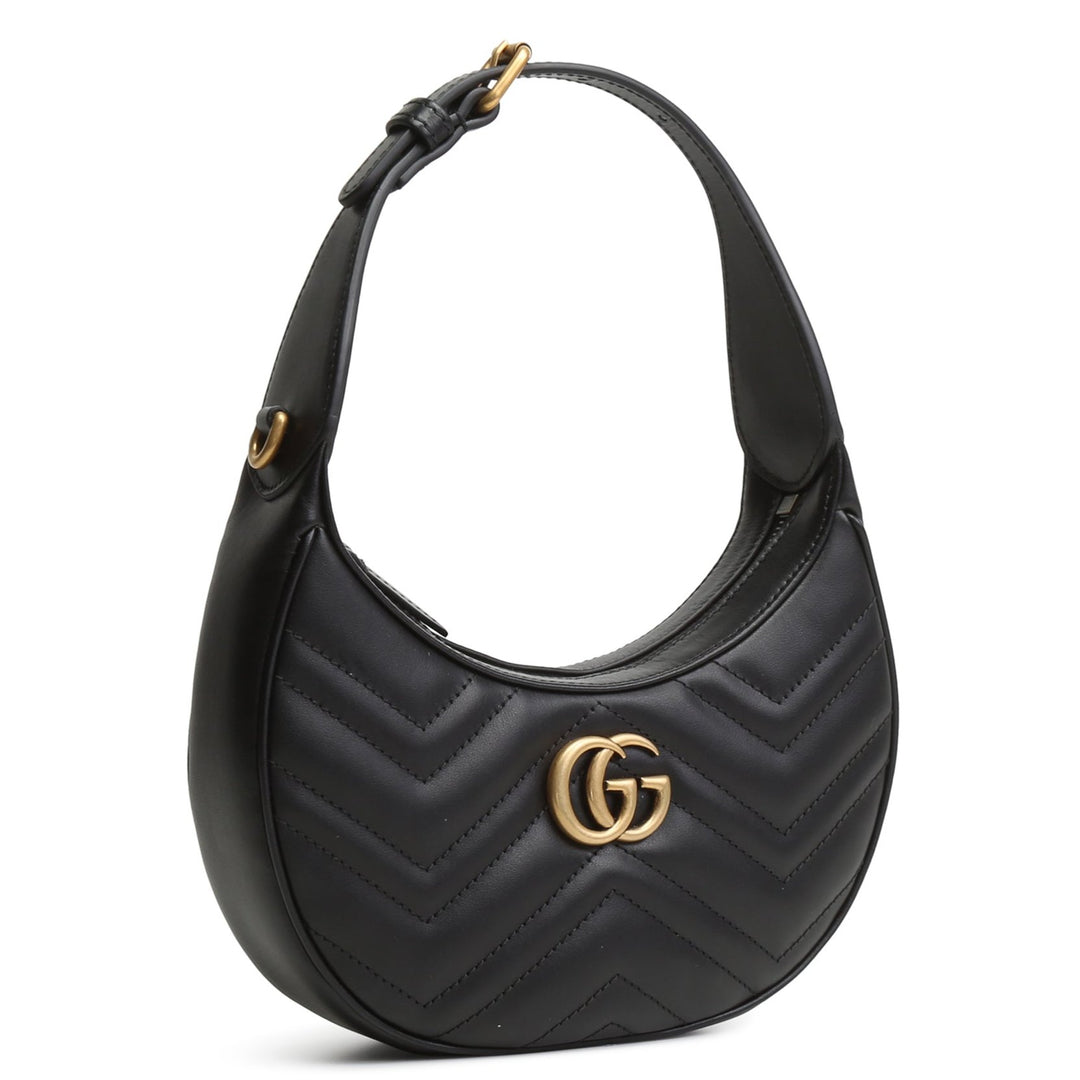 GUCCI Marmont Half Moon Hobo - Black