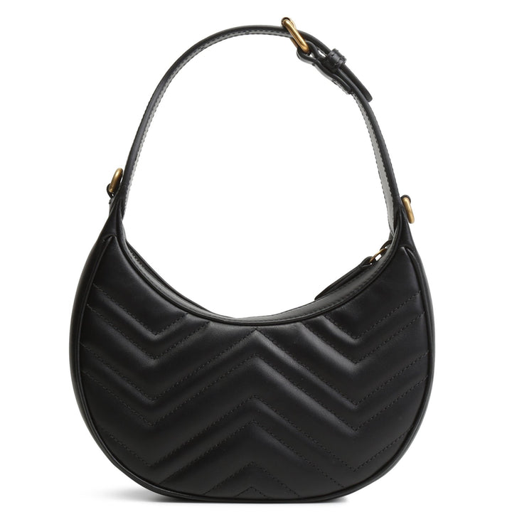 GUCCI Marmont Half Moon Hobo - Black