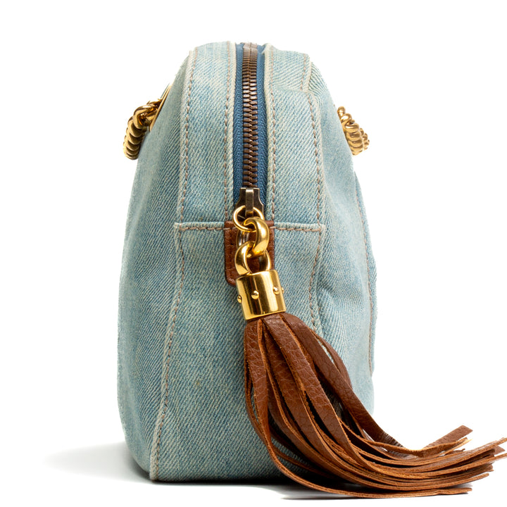 GUCCI Denim Soho Chain Bag - Light Blue