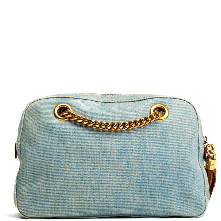 GUCCI Denim Soho Chain Bag - Light Blue