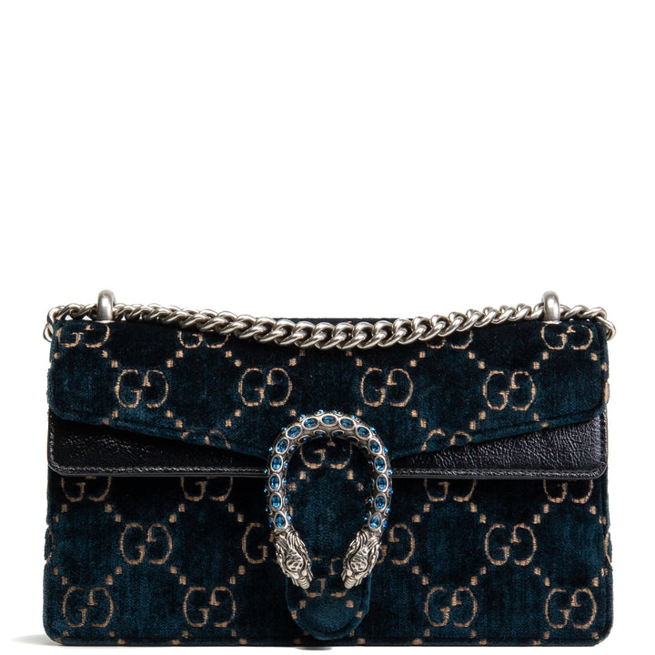 GUCCI GG Velvet Crystal Dionysus Shoulder Bag - Teal