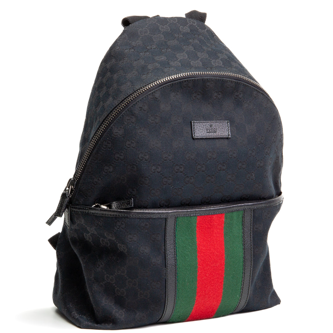 GUCCI GG Medium Canvas Web Backpack Black - OUTLET FINAL SALE