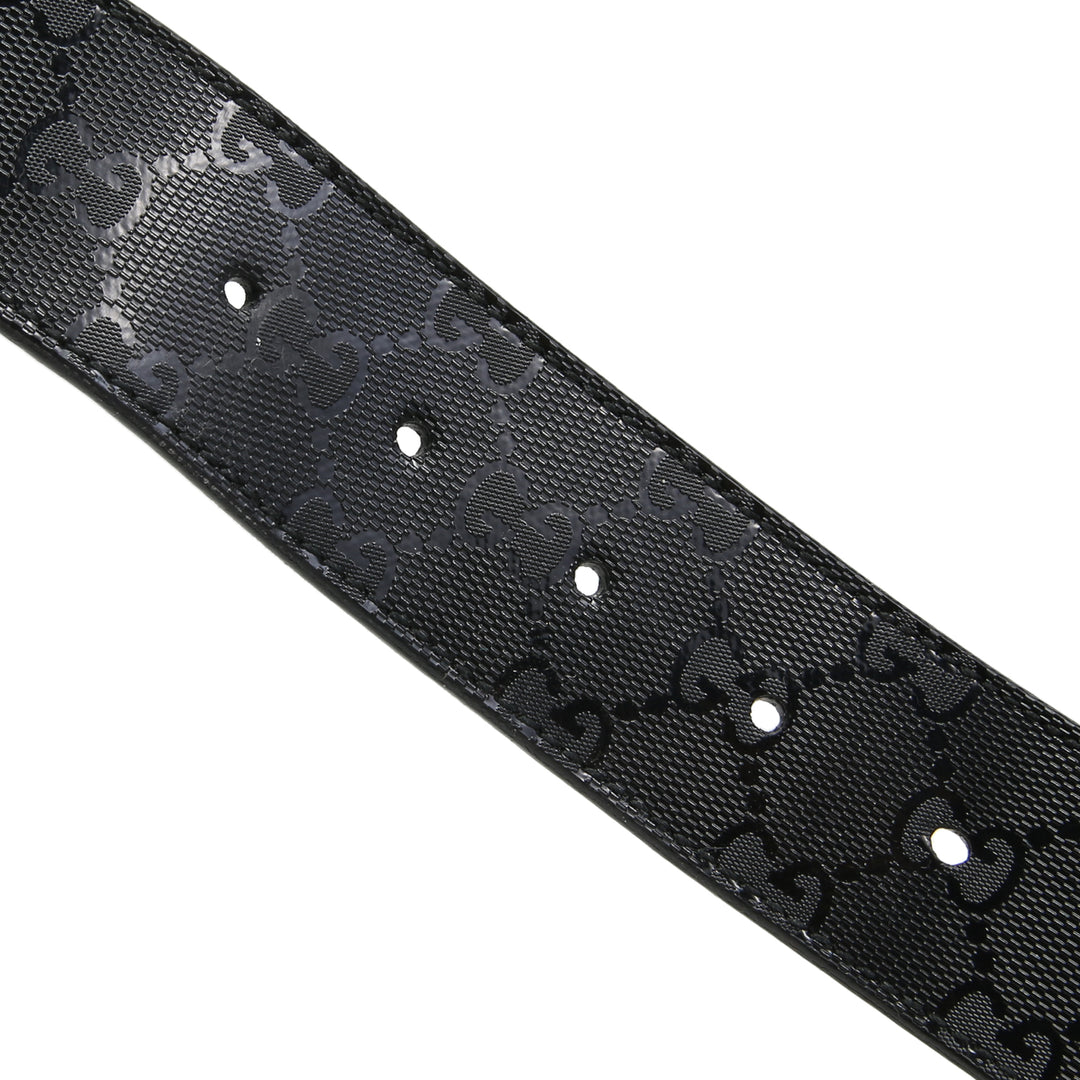 GUCCI Guccisima GG Interlocking Belt - Black Patent