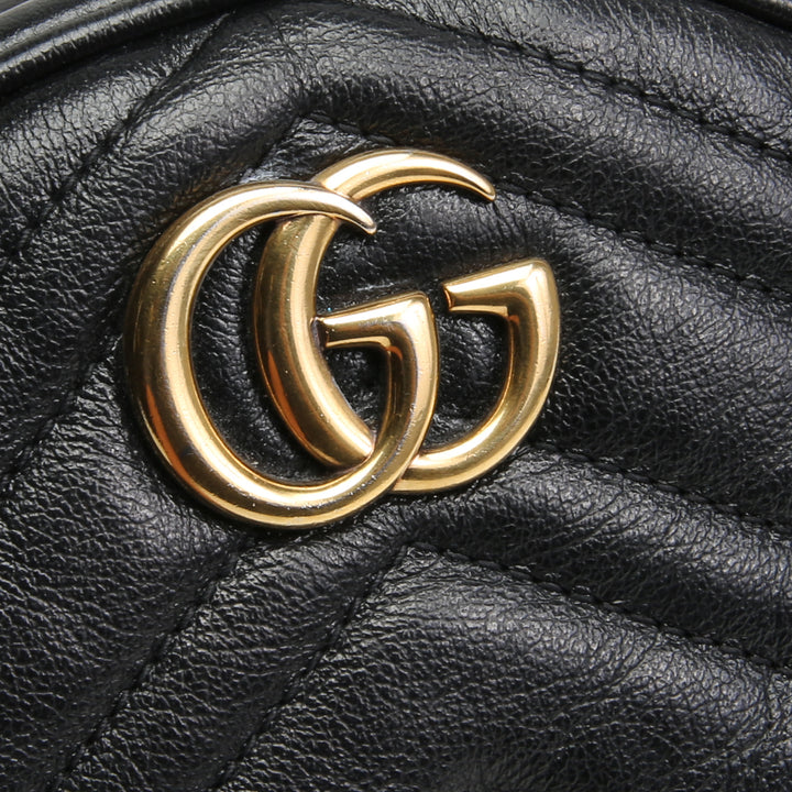 GUCCI GG Marmont Mini Round Crossbody - Black- OUTLET FINAL SALE