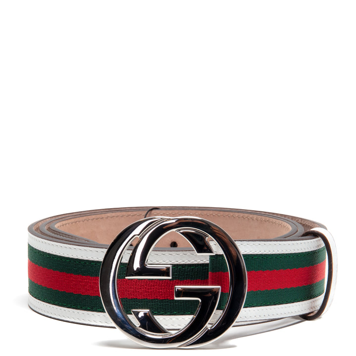 GUCCI Interlocking GG Web Belt - White