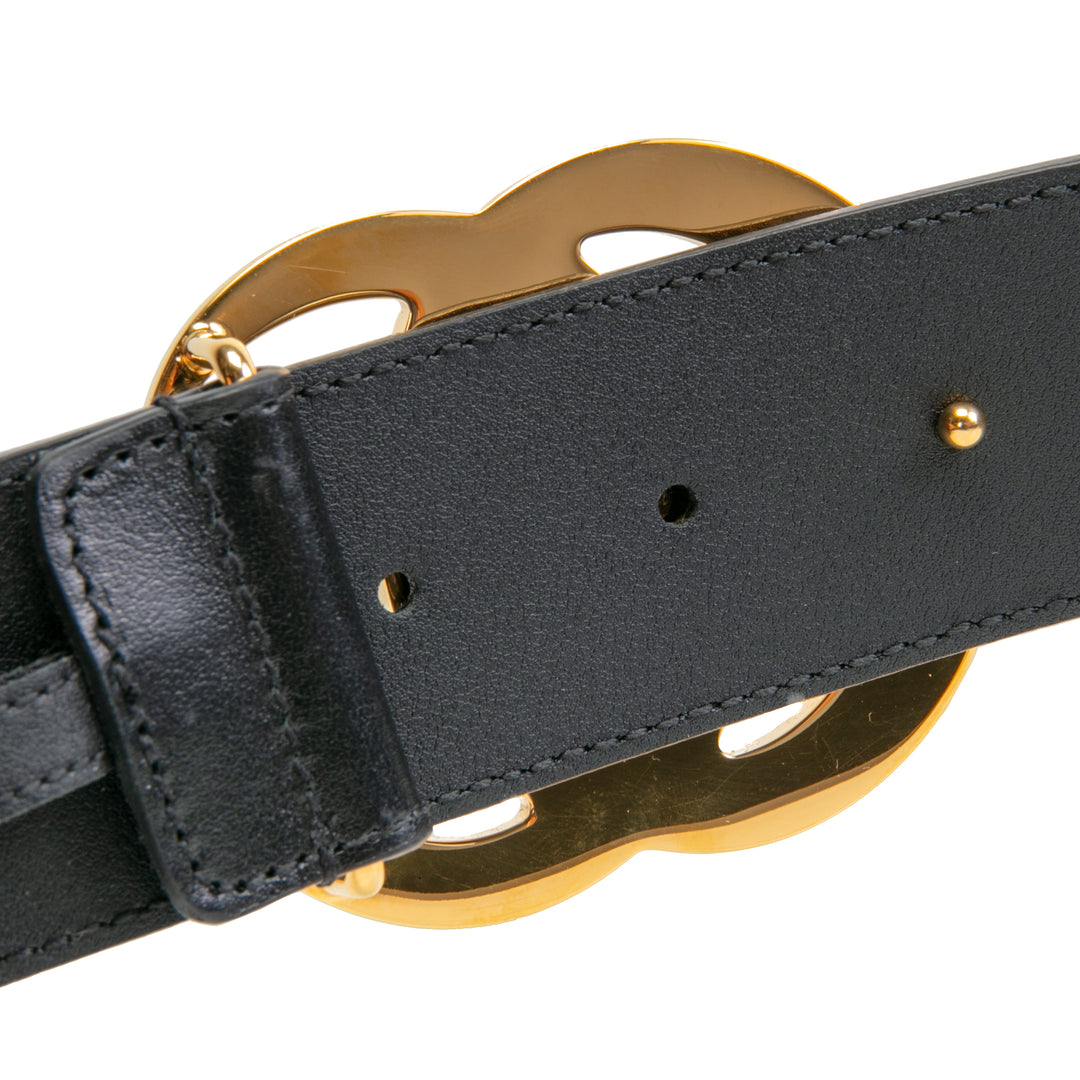 GUCCI GG Wide Marmont Belt - Black / Shinny Buckle