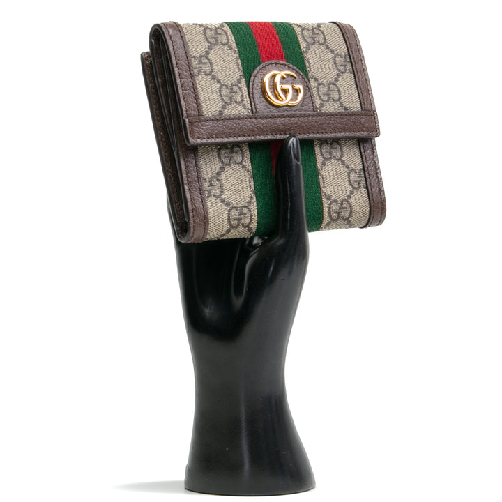 GUCCI Ophidia GG French Flap Compact Wallet