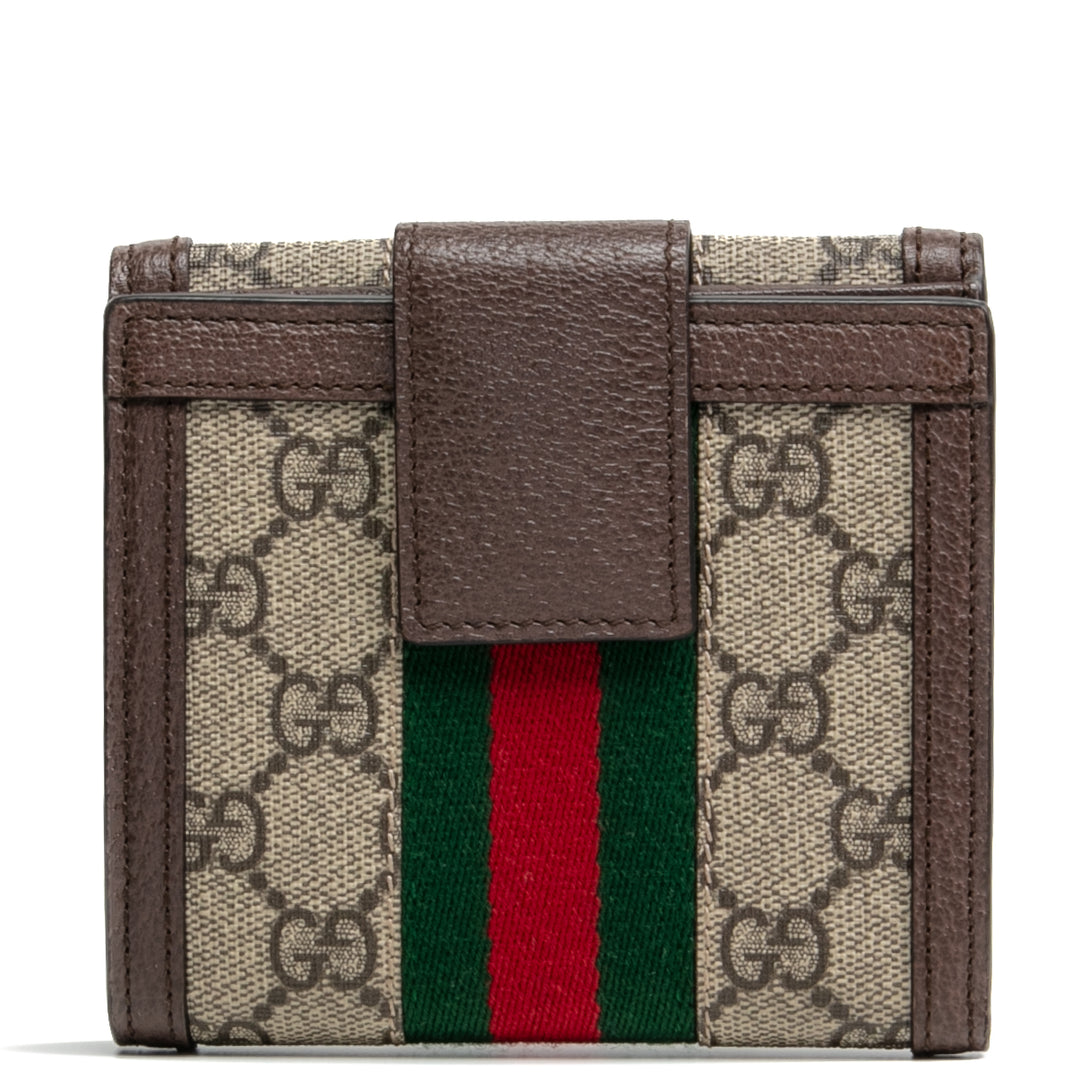 GUCCI Ophidia GG French Flap Compact Wallet