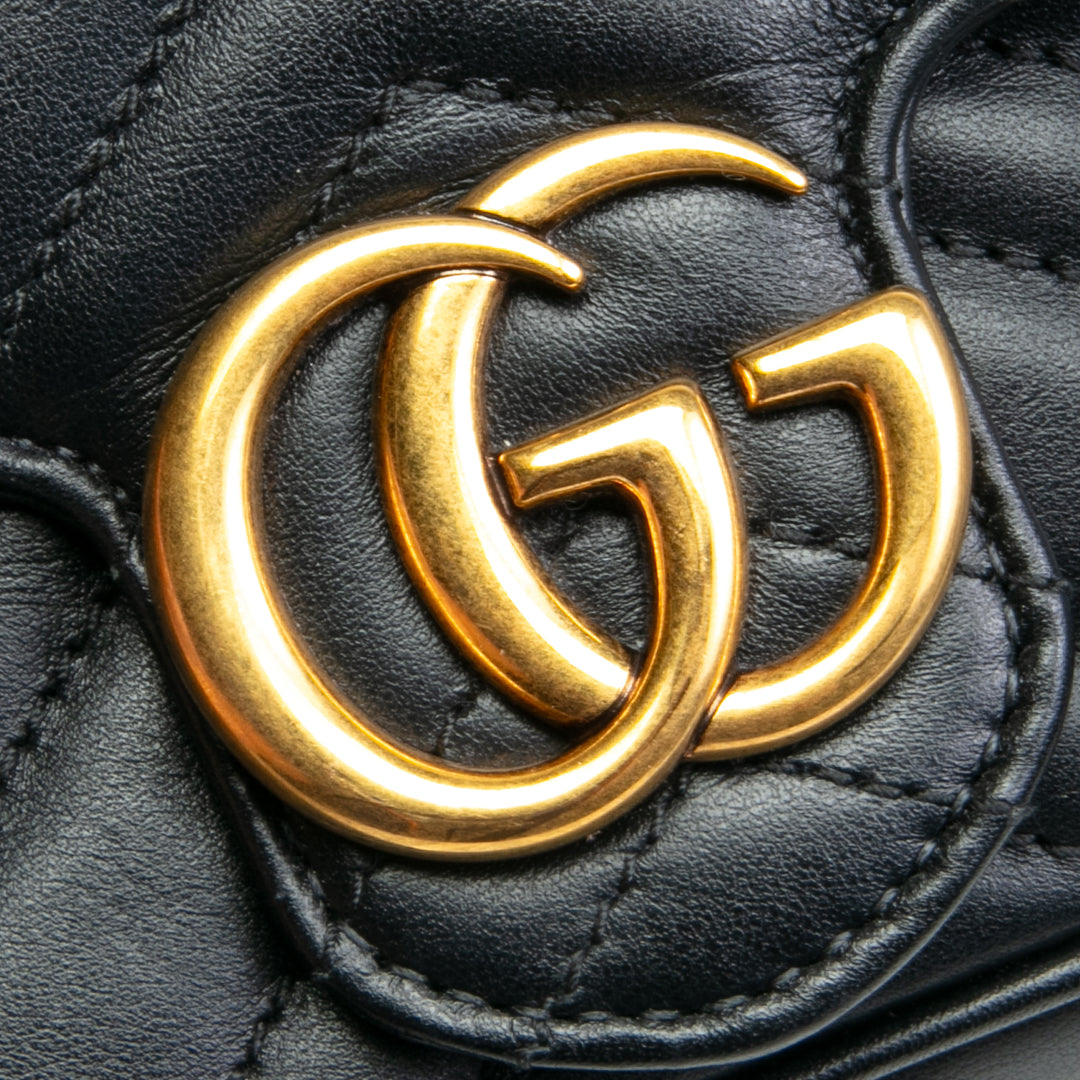 Gucci kleiner GG Marmont mit Beutel - Schwarz