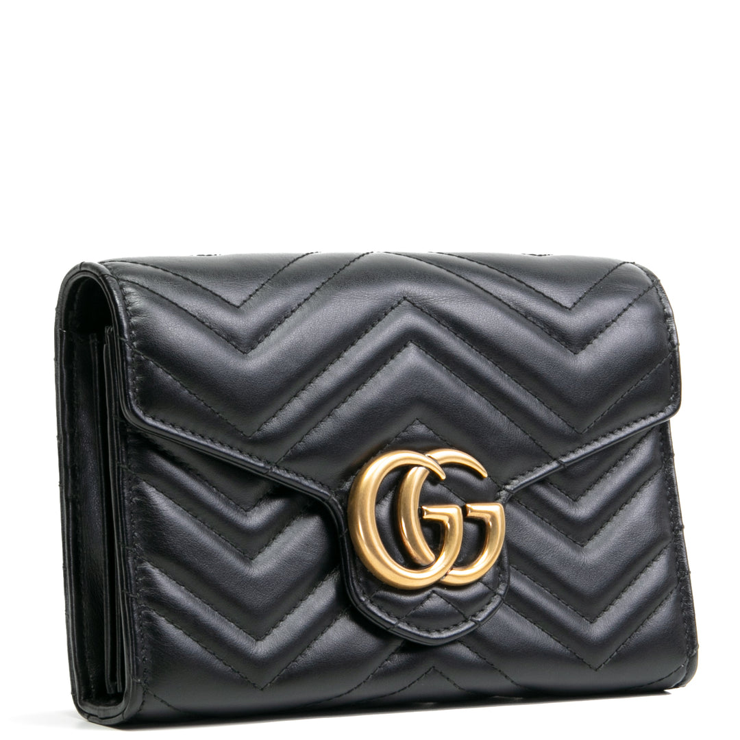 GUCCI GG Marmont Chain Wallet - Black