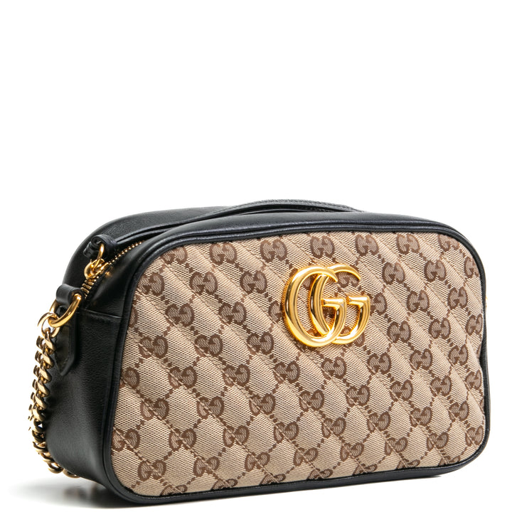 Gucci GG Leinwand kleiner Marmont-Tasche- Black Outlet Final Sale