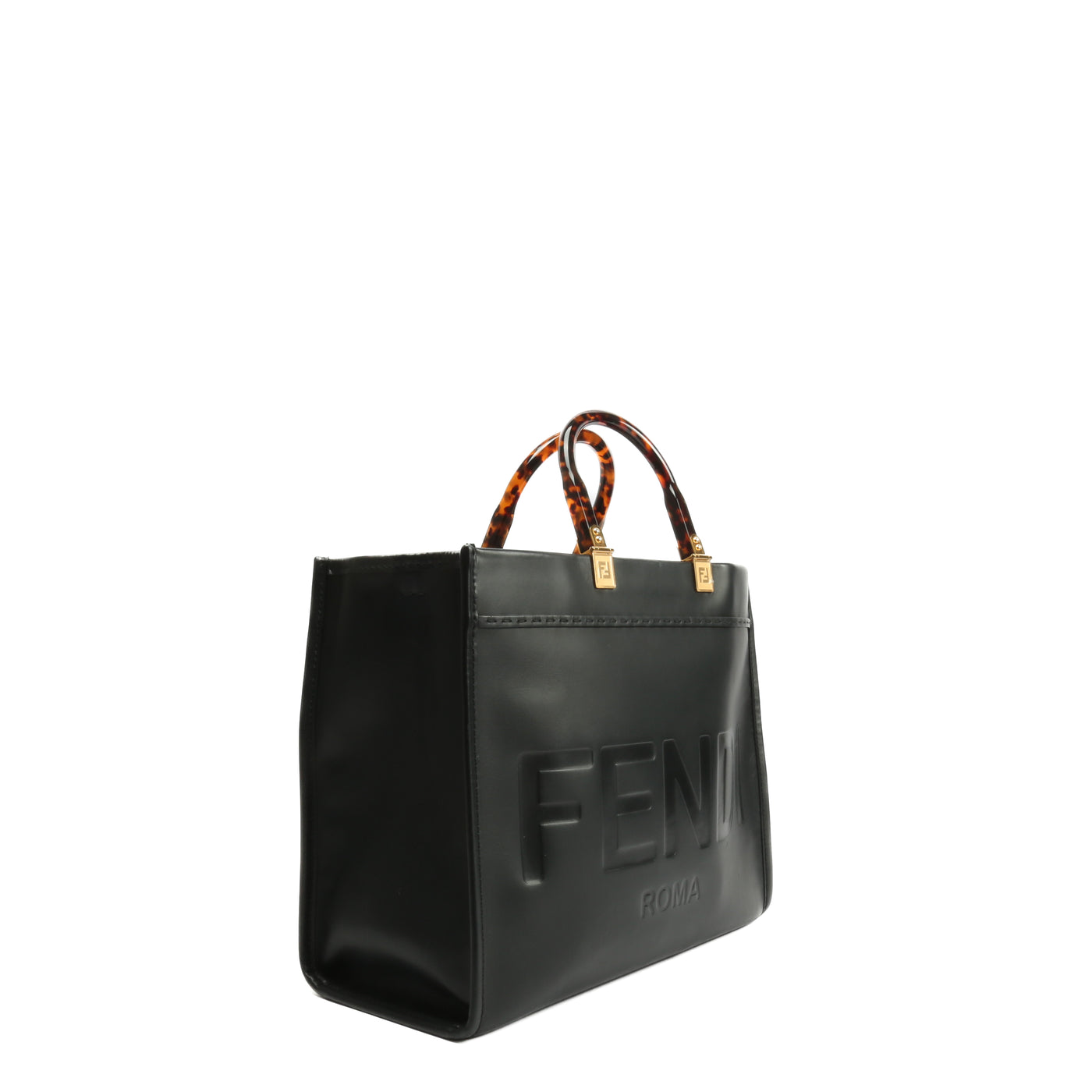 FENDI Medium Sunshine Shopping Tote Bag - Black