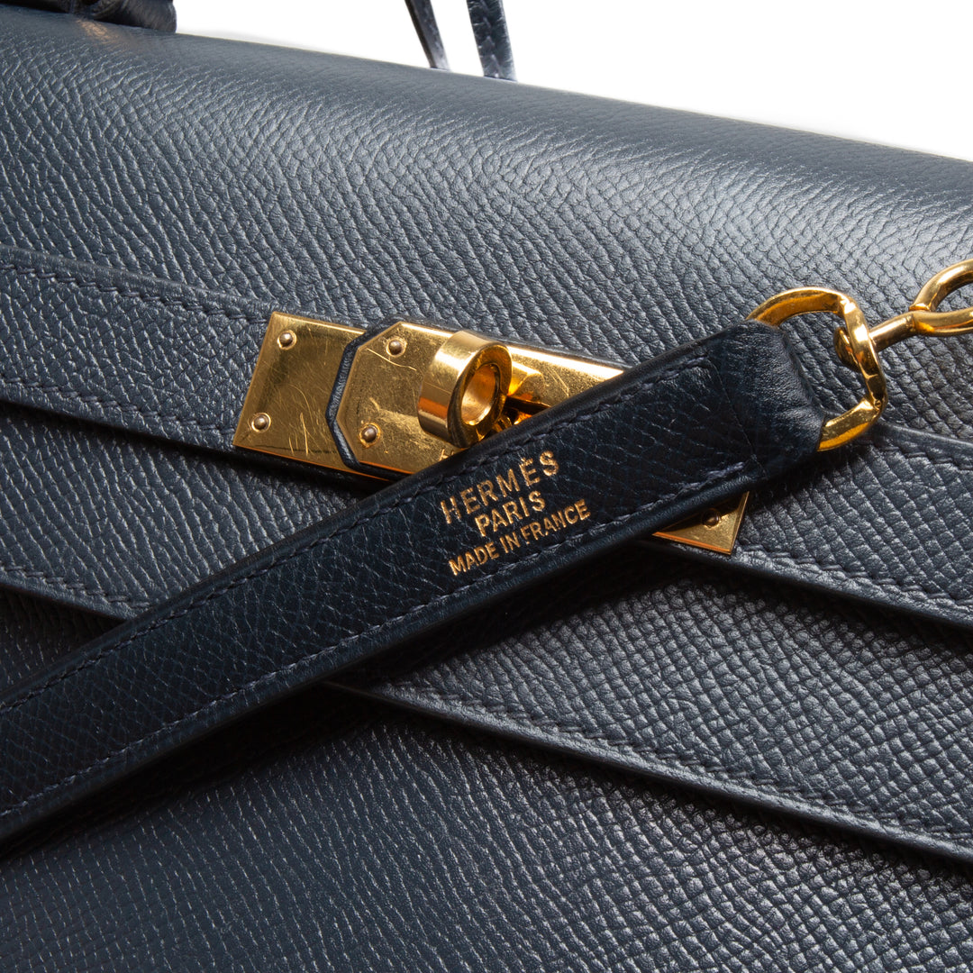 HERMES Vintage Kelly Epsom Sellier 32 - Navy Blue