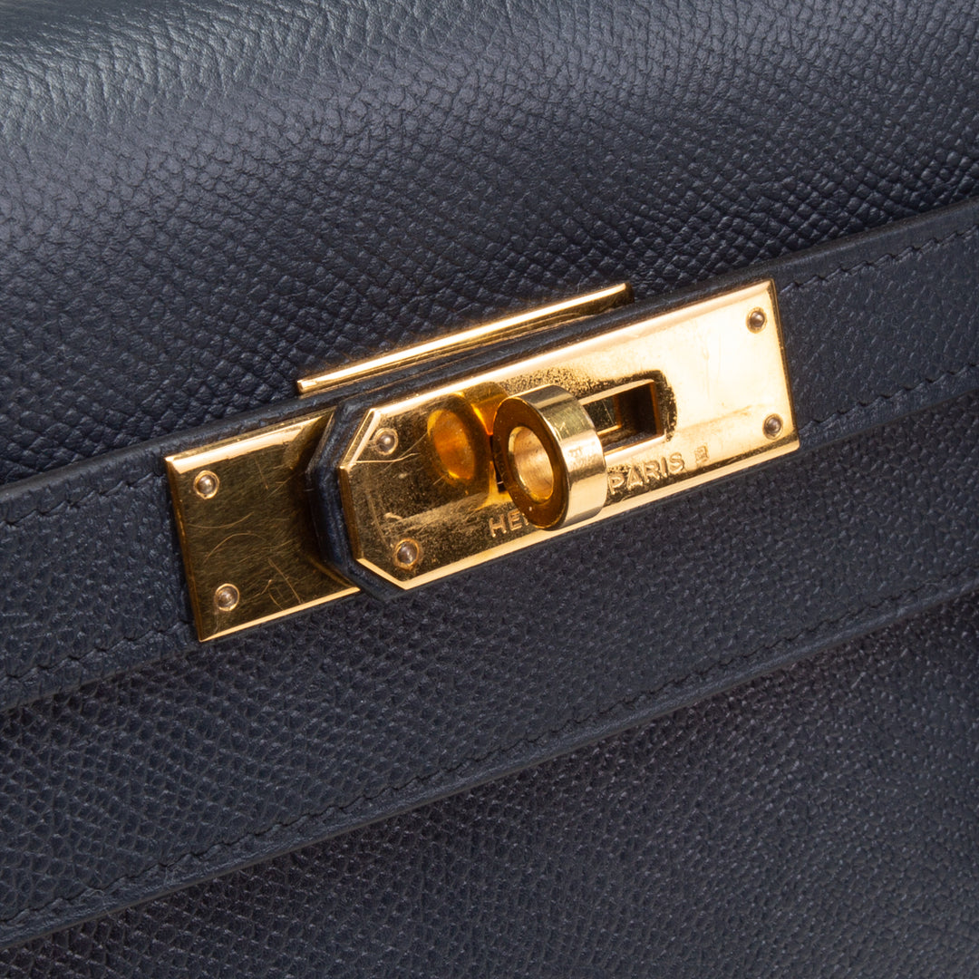 HERMES Vintage Kelly Epsom Sellier 32 - Navy Blue