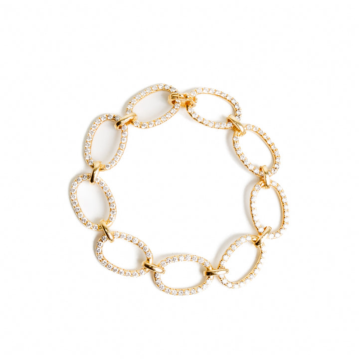 IRENE NEUWIRTH 18k Yellow Gold Oval Link Diamond Bracelet - FINAL SALE