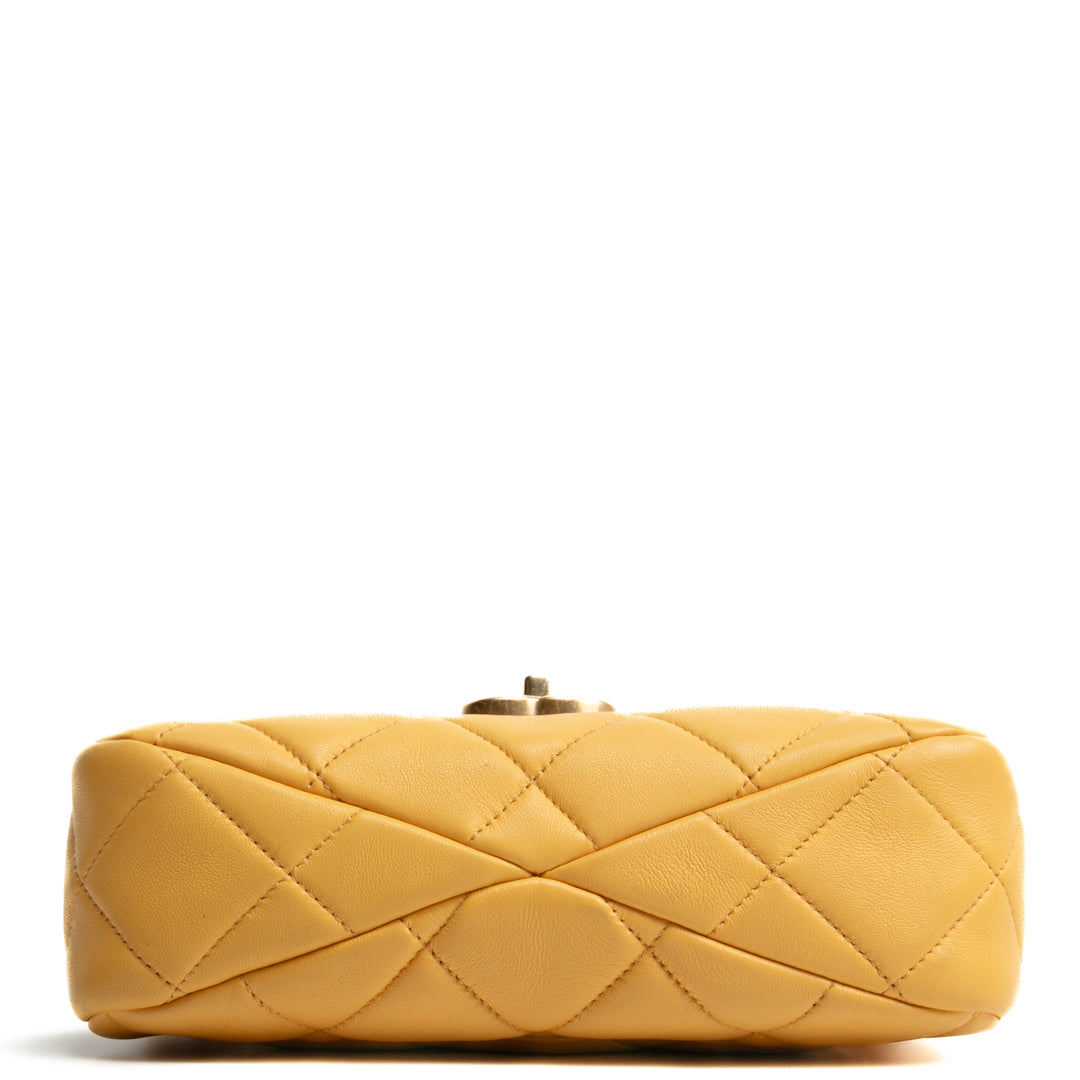 CHANEL Top Handle Flap Bag Mustard Yellow - OUTLET FINAL SALE