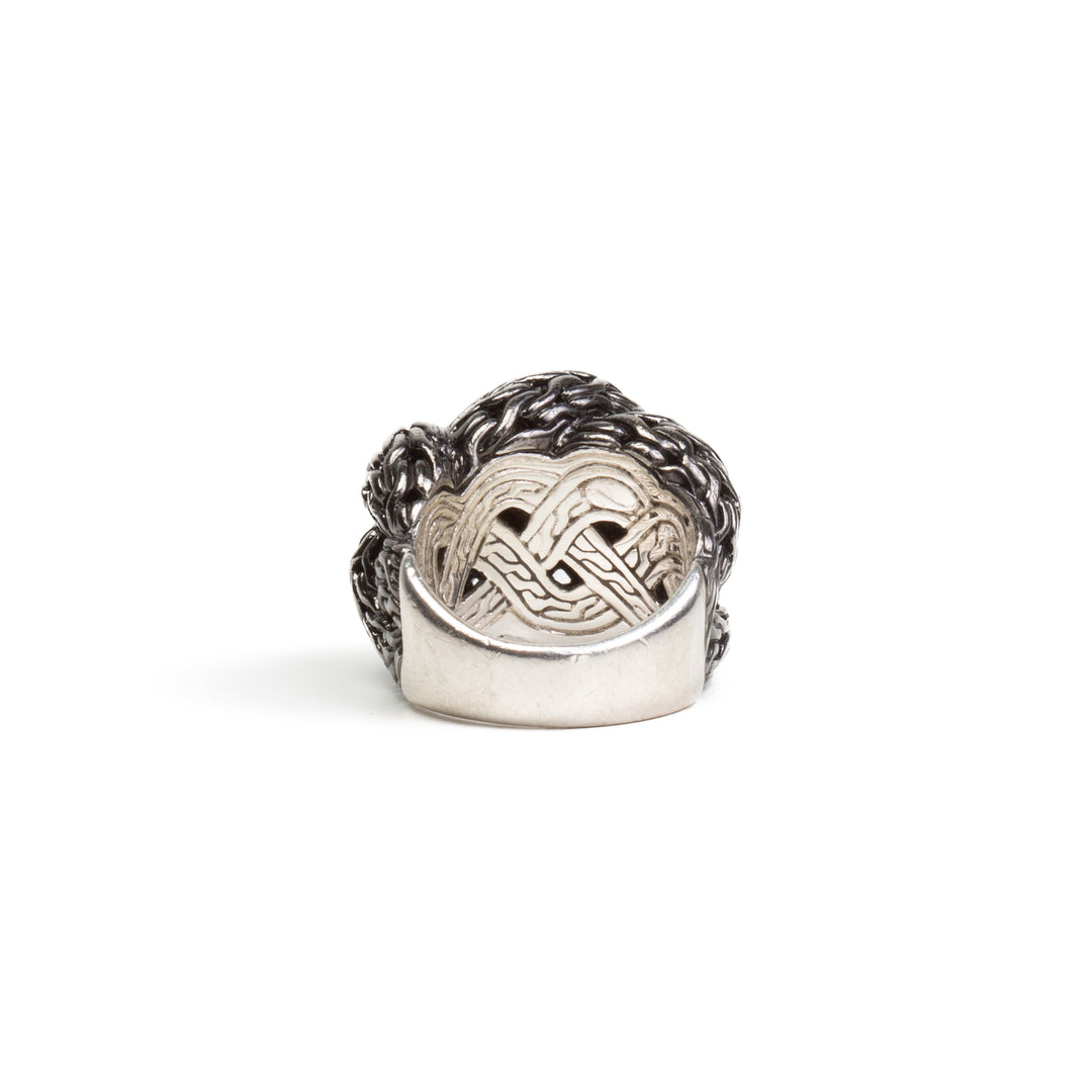 JOHN HARDY Black Rhodium Chain Knot Cocktail Ring - FINAL SALE