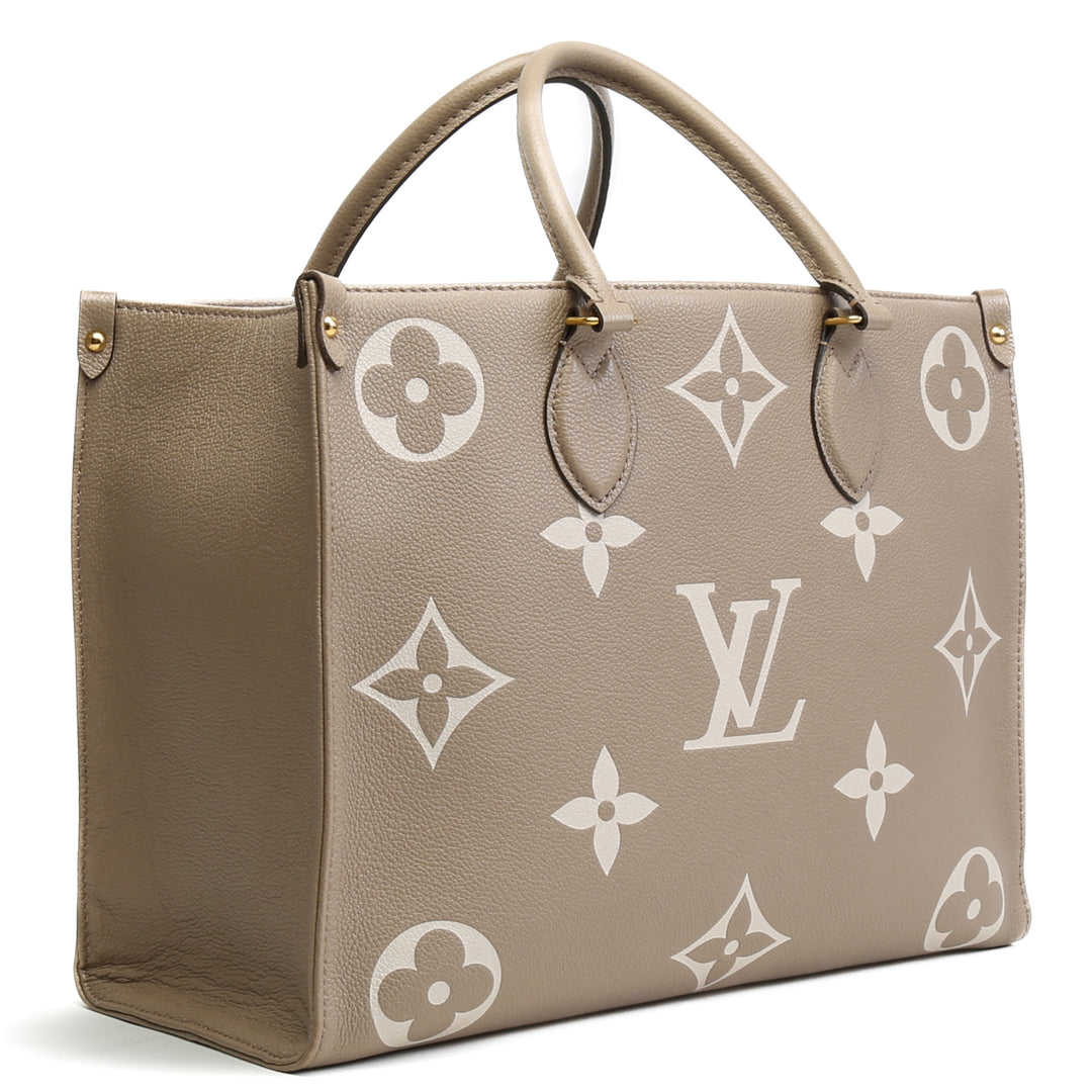 LOUIS VUITTON Bicolor Monogram Empreinte Onthego MM - Dove