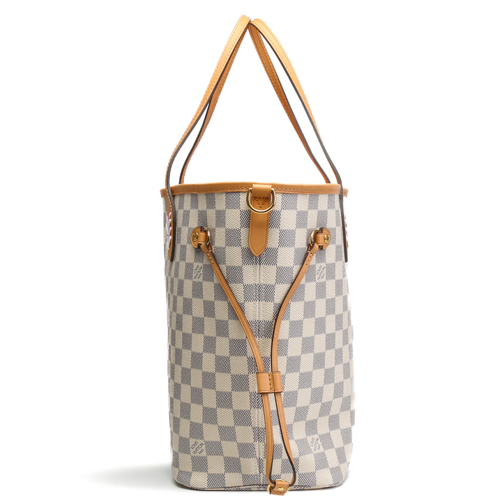 LOUIS VUITTON Braided Damier Azur Neverfull MM w/pouch