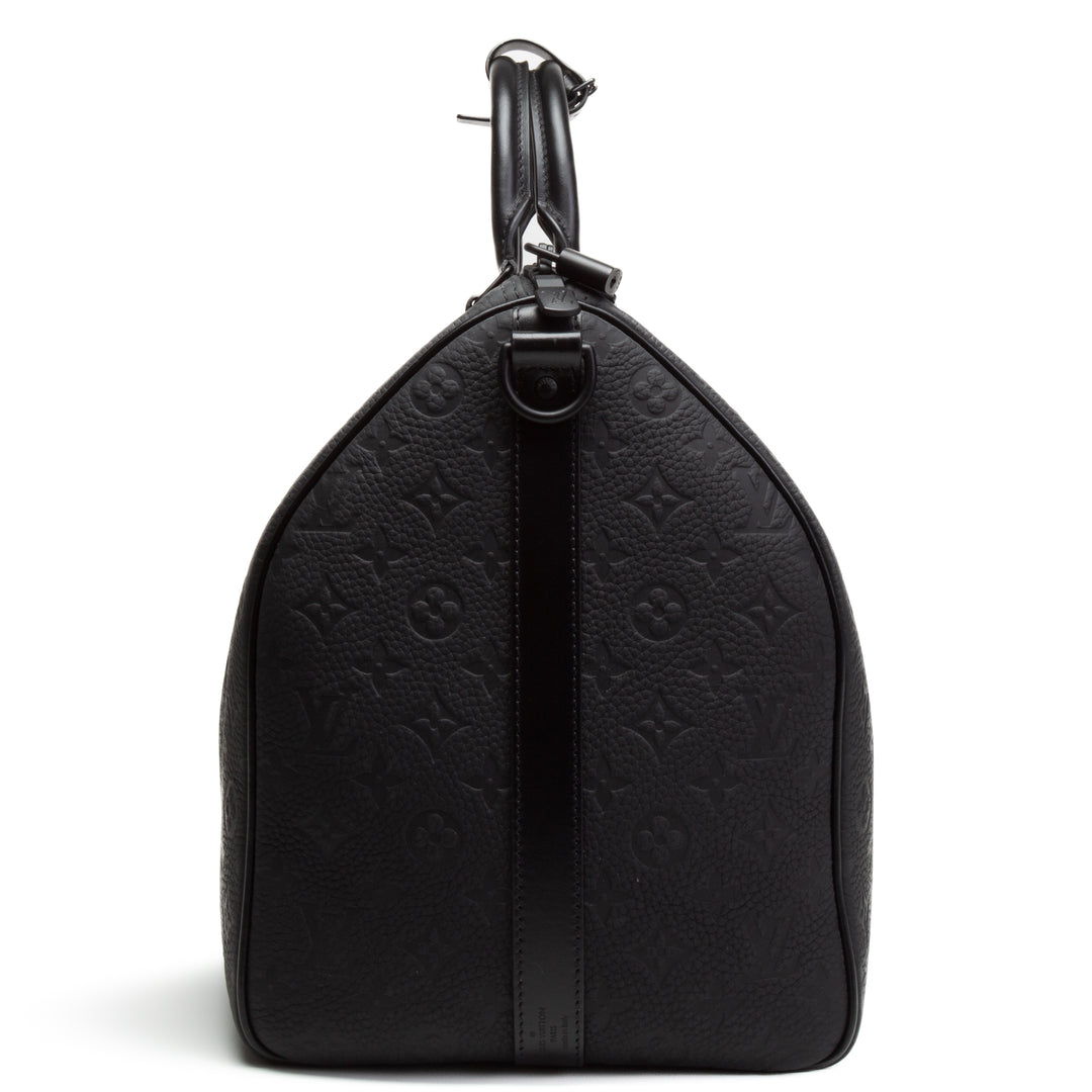 LOUIS VUITTON Taurillon Keepall Bandouliere 50 - Black