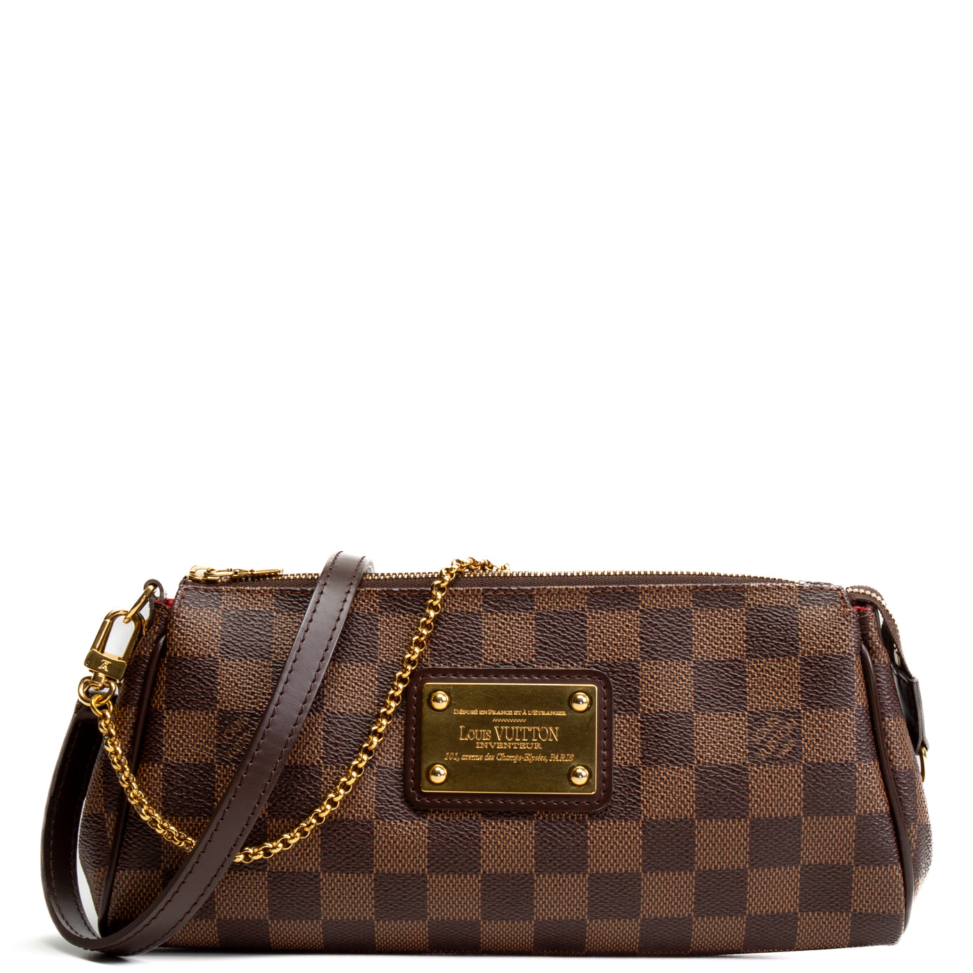 LOUIS VUITTON Damier Ebene Eva Pochette w/strap