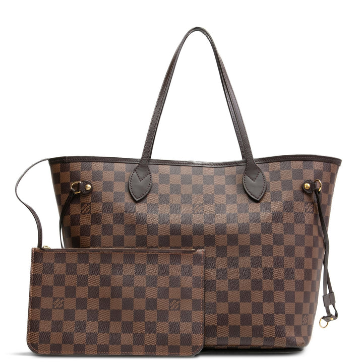 LOUIS VUITTON Damier Ebene Neverfull MM w/ Pouch