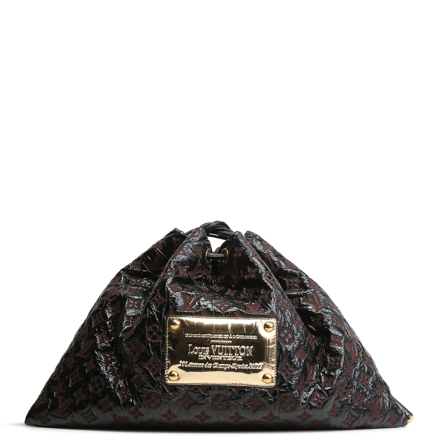 LOUIS VUITTON Monogram Vinyl Drawstring Inventeur Bag - Black