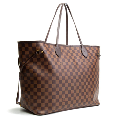 LOUIS VUITTON Neverfull GM Tote w/Pouch - Damier Ebène