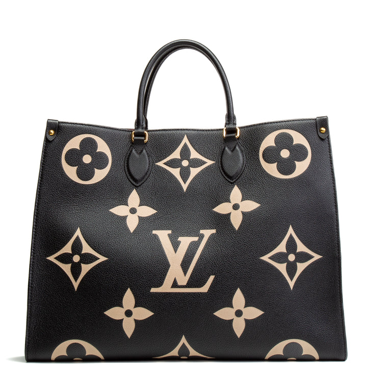 LOUIS VUITTON Monogram Empreinte Bicolor Onthego GM - Black/Cream