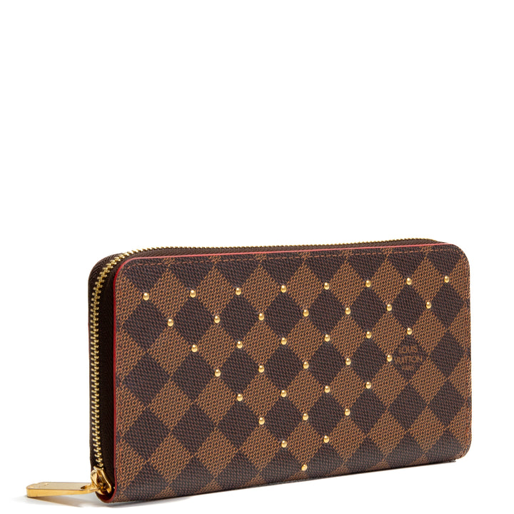 LOUIS VUITTON Studded Continental Wallet - Damier Ebene