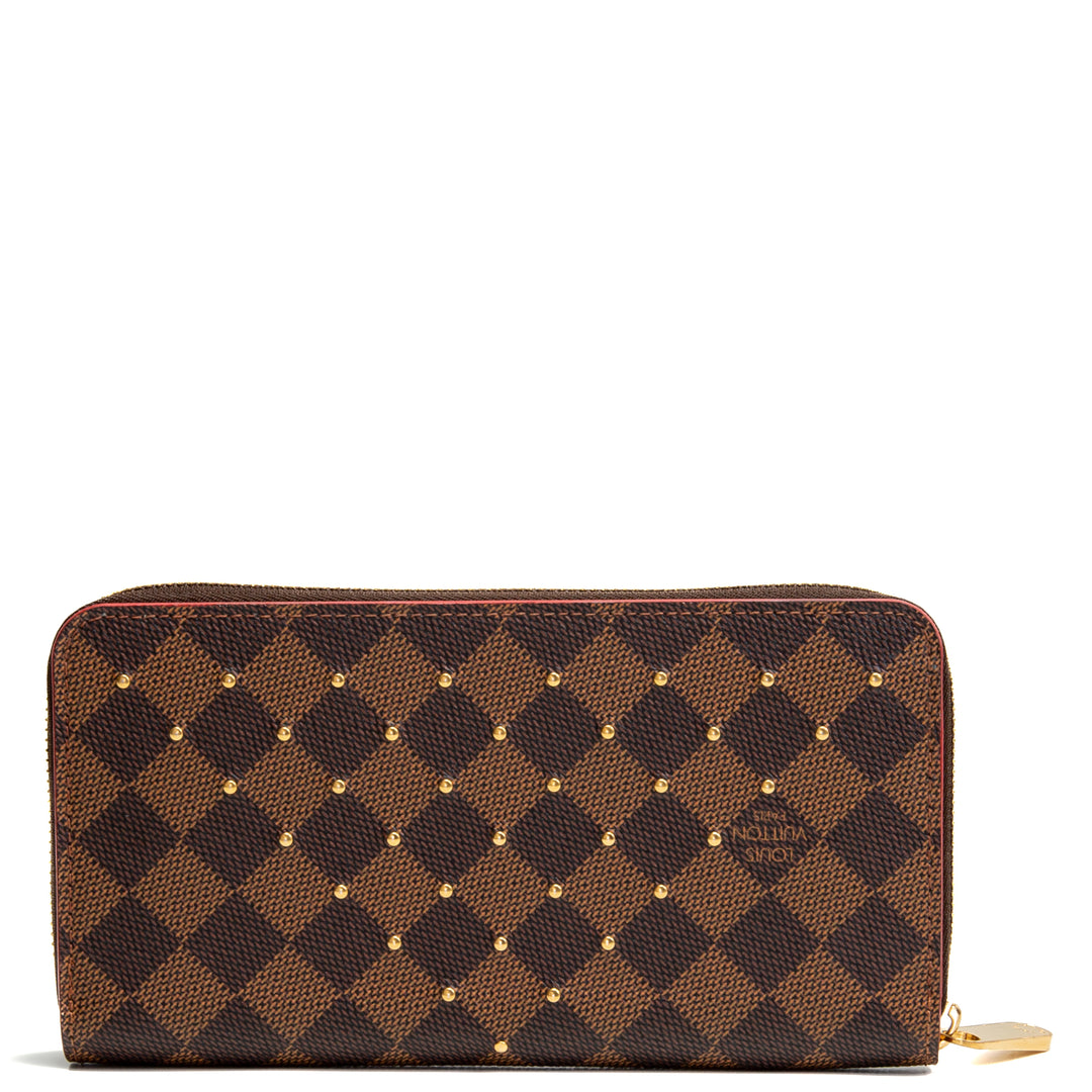 LOUIS VUITTON Studded Continental Wallet - Damier Ebene