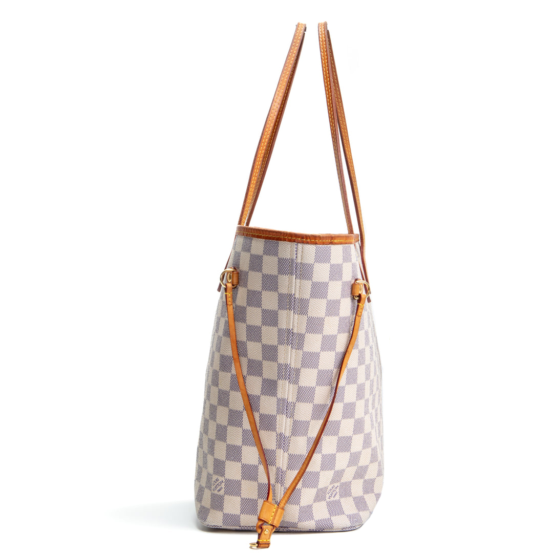 LOUIS VUITTON- Neverfull MM Damier Azur (NO POUCH) - OUTLET FINAL SALE