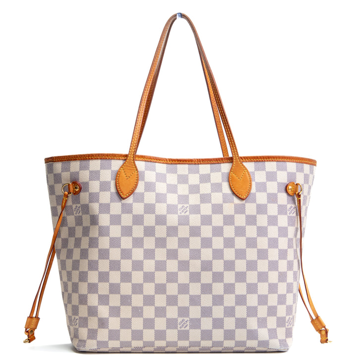 LOUIS VUITTON- Neverfull MM Damier Azur (NO POUCH) - OUTLET FINAL SALE