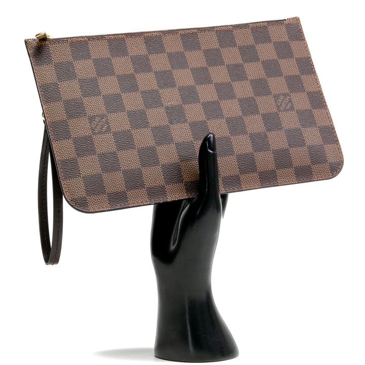 LOUIS VUITTON Damier Ebene Neverfull Pochette/Pouch