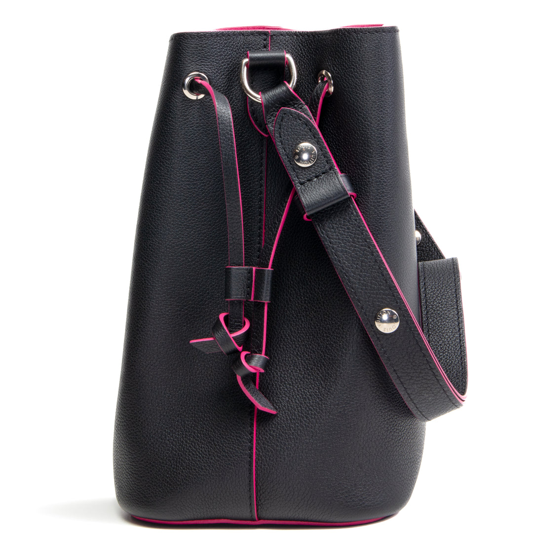 LOUIS VUITTON Taurillon Leather Lockme Bucket Bag - Black