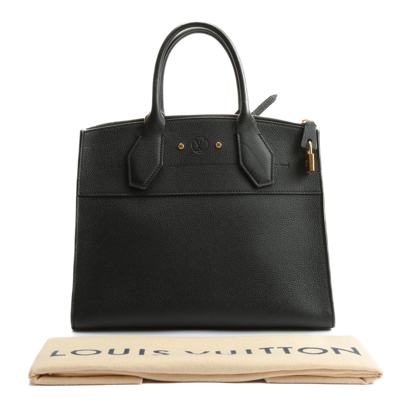 LOUIS VUITTON Calfskin City Steamer MM Black