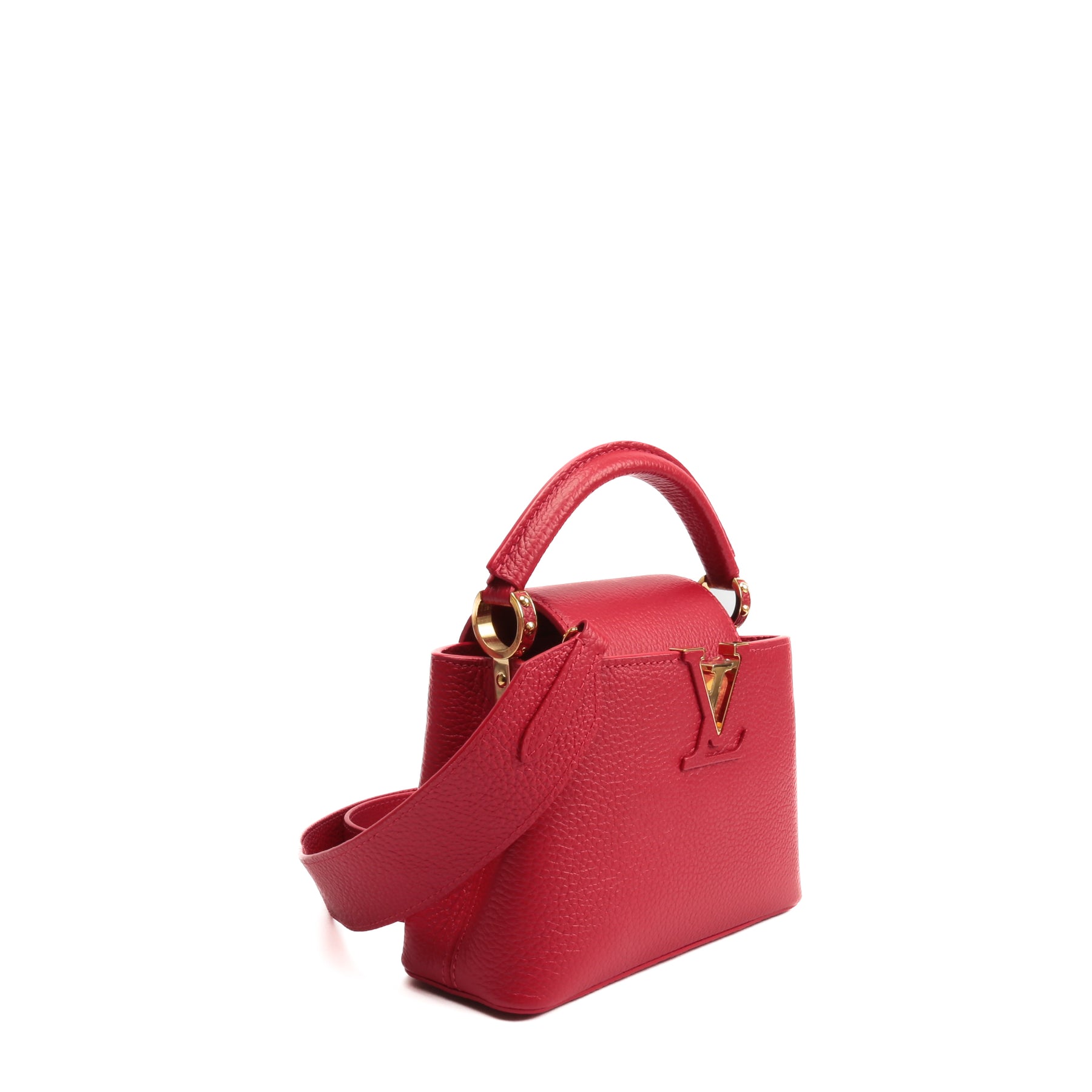 LOUIS VUITTON Taurillon Mini Capucines Scarlet 1298004