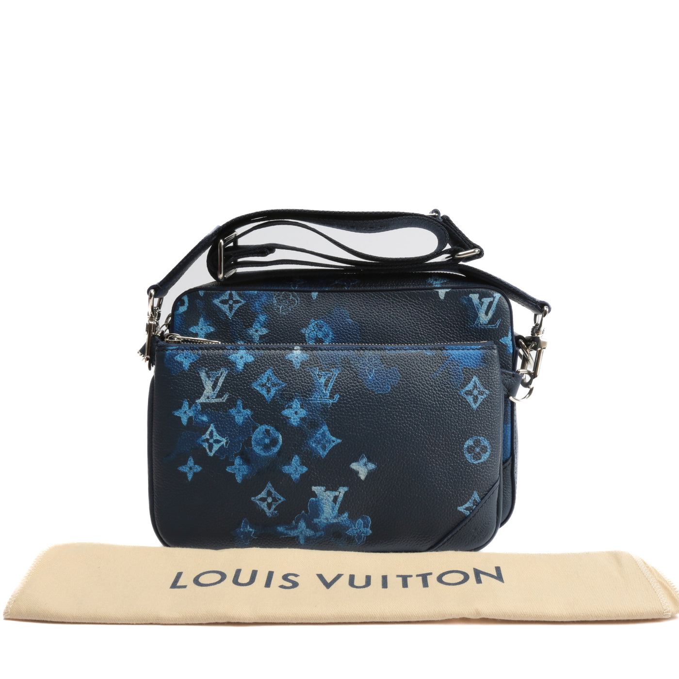 Louis Vuitton Trio Messenger Bag Blue Watercolor Ink Monogram