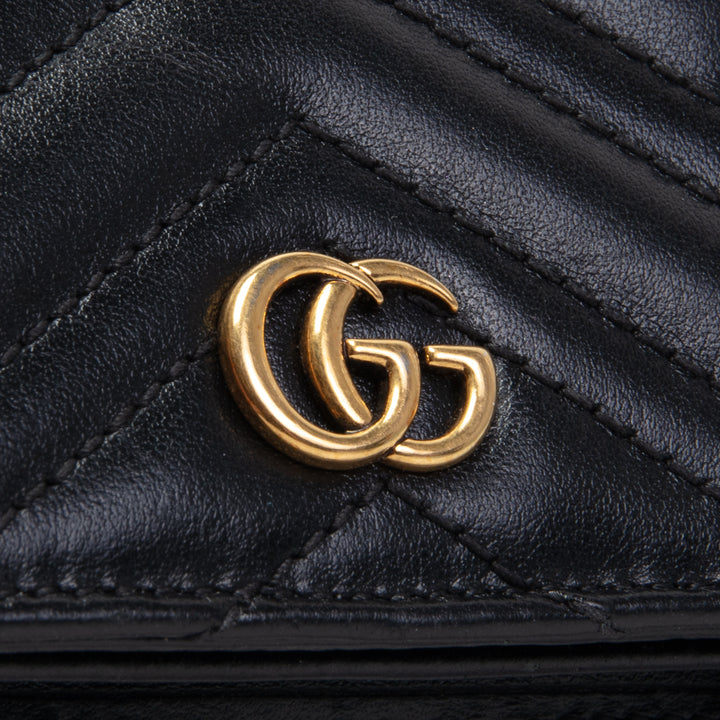 GUCCI GG Marmont Card Case Wallet - Black