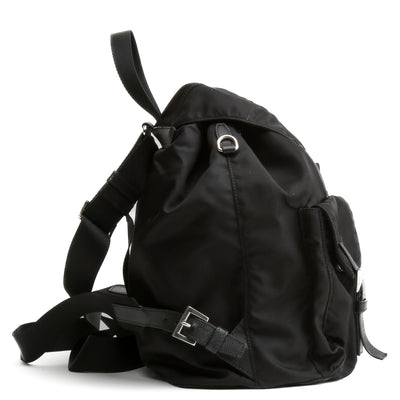 PRADA Re-Nylon Saffiano-Trimmed Medium Backpack - Black